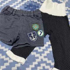 646: ドット柄パンツ スパッツ　ハーフパンツ　2点