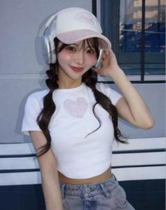 Darich ダーリッチ ハートレースコンパクトTシャツ WHT