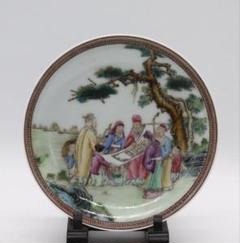 中国 粉彩五老觀画図盤 大清乾隆年製銘 景徳鎮窯 箱入 送料込み0322 中国 粉彩五老觀画図盤 大清乾隆年製銘 景徳鎮窯 箱入 送料込み