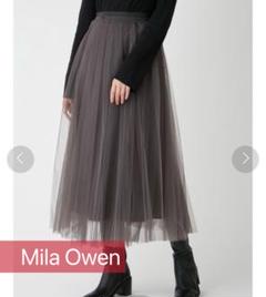 Mila owen  ランダムプリーツチュールスカート Mila Owen ランダムプリーツチュールスカート WEB限定ドット柄