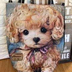 ハンドメイドバック丸底バケツトートバック♡トイプードル♡ 検索デニムリメイク