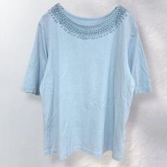 k692》半袖カットソー Tシャツ 襟レース かわいい シンプル 綿100%