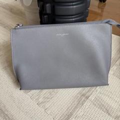 UNITED ARROWS グレー レザー ポーチ　クラッチバッグ