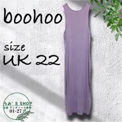 boohoo ブーフー ノースリーブロングワンピース UK 22 大きいサイズ