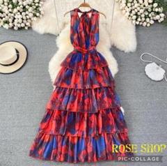 ワンピース　半袖　レディース　ドレス　レース　ロング　パーティー　花柄