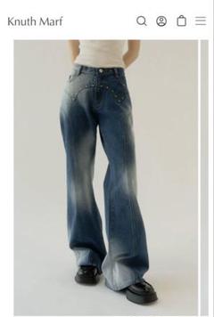 美品　Knuth Marf デザインパンツ　微光沢　特殊加工生地 Knuth Marf - graffiti pants / グラフィックパンツ (アイボリー