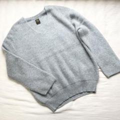 BATONER - 美品♪バトナー Vネック カシミヤ混 セーター グレー