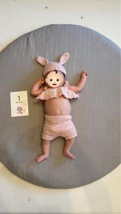 ニューボーンフォト　うさぎデザインのかぎ針編みセット　ハンドメイド