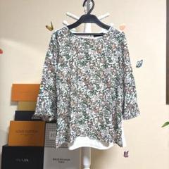 Arancini トップス カットソー 花柄 ベルスリーブ S ボタニカル