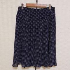 ニューヨーカー　フレアスカート　春　夏　茶系　白ドット　オフィス　ひざ丈