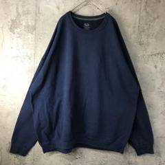 Y3029古着　トレーナー　スウェット　紺　無地　90s Y2K