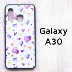 Galaxy A30 白 星 ハート カバー