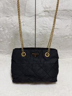 極美品✨️ PRADA ナイロン キルティング ショルダーバッグ 黒 ハンドバッグ