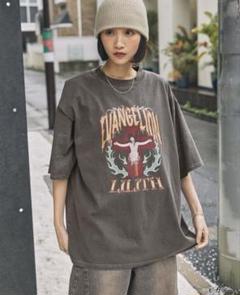 エヴァンゲリオン　Tシャツ L ヴィンテージ加工 オーバーサイズ ピグメント