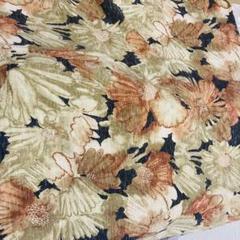生地　布地　花柄　秋冬　オレンジ　黒