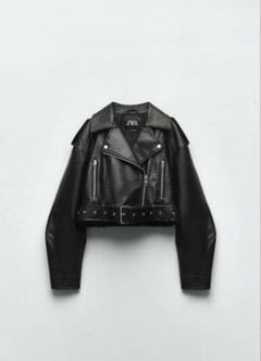 ZARA フェイクレザー　クロップド　ライダースジャケット(新品未使用) ZARA フェイクレザークロップド ライダースジャケット - メルカリ