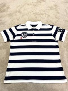 PEARLY GATES ポロシャツ サイズ5 白と紺のストライプ
