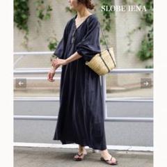 SLOBE IENA ワンピース 「追加」ボリュームスリーブストライプ