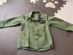 長袖シャツ　子供服　ベビー服　90サイズ　シャツ　カーキ　春服　秋服　ボタン付き