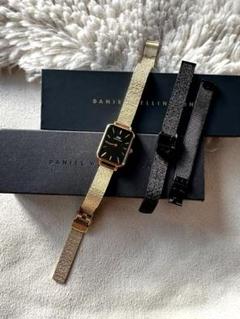 ダニエルウィリントン スクエアウォッチ 替えベルト付き Daniel Wellington スクエアウォッチ 替えベルト付き