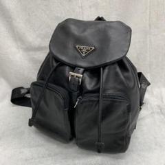 【SALE】 PRADA オール ナッパレザー デイパック ブラック 三角プレート バッグ