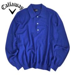 03M808◯ Callaway メリノウール100% 長袖 ニット ポロシャツ