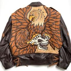 【メキシコ製】レザー ライダースジャケット 茶 M 本革 イーグル メキシコ製】レザー ライダースジャケット 茶 M 本革 イーグル