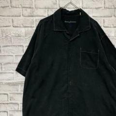 半袖シルクシャツ！アロハ　ブラックL 25