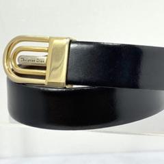 希少✨Christian Diorビンテージレザーベルト　ゴールド　シルバー ヴィンテージ Christian Dior ゴールドバックル レザーベルト