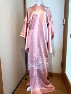和装　付け下げ　訪問着　ぼかしピンク×現代柄