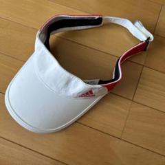 adidas バイザー ホワイト/レッド レディース