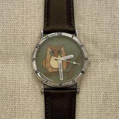 中古品、動作未確認】ピエールラニエ アナログ腕時計 ふくろう