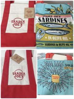 トレーダージョーズ キャンバス ロゴ刺繍 オイルサーディン トートバッグセット