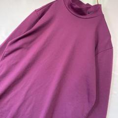ナイキゴルフ ドライフィット 紫 ポリエステル　長袖 XL ハイネック