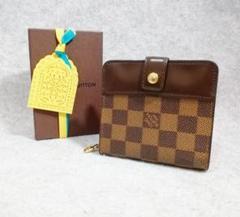 【美品/送料無料】ルイヴィトン 2つ 折り財布 コンパクトジップ ダミエ