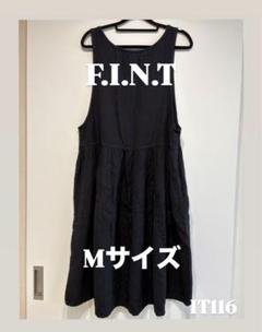 【F.I.N.T】黒 ワンピース ノースリーブ ギャザー Mサイズのサムネイル