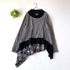 センソユニコ 慈雨 長袖チュニック アシメ コットン混