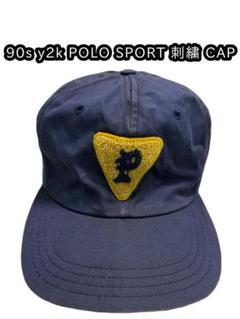 90s POLO SPORT vintage CAP 刺繍ロゴ ネイビー 激レア