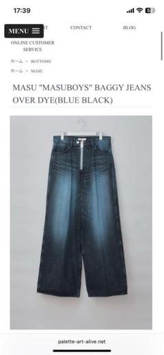 MASU BAGGY JEANS OVER DYE BLUE BLACK 44