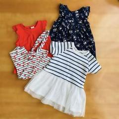 H&M 女の子 80 夏服 ワンピース2枚 セットアップ ヘアバンド付き1セット