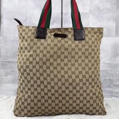 A4可 美品 OLD GUCCI PVC レザー トートバッグ 茶 GG柄 - メルカリ