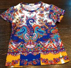 ETRO エトロ　ペイズリー柄　半袖　Tシャツ　XXL　XXL レディース エトロETRO ペイズリー柄リブ切替Tシャツ マルチ42 | DCブランド