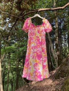 美品【MUUMUU FACTORY】ムームー　ハワイアンドレス　ピンク　S 楽天市場】古着 T&L MUUMUU FACTORY 花柄 ハワイアンドレス
