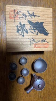 萬古焼　春峯造　雛茶器 小さい茶器 セット 共箱 煎茶道具 萬古焼 春峯造 雛茶器揃 小さい茶器揃い 共箱 V R5589