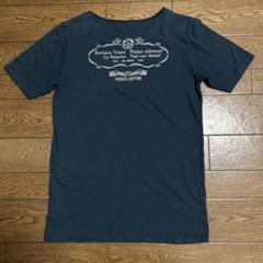 Lounge Lizard バック刺繍ロゴプリントネイビー Tシャツ 半袖