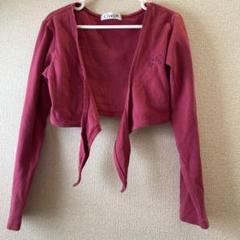 赤いビジュー付きクロップドジャケット
