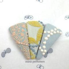 ⚮ミナペルホネン 可愛い黄色＆グリーン系 forest wing がま口