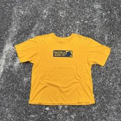 00s NAUTICA 半袖 Tシャツ イエロー プリント 矢印 ロゴ Y2K