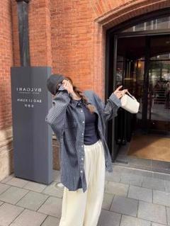 チェック柄ゆったりロングシャツ✾春夏デートや女子会におすすめ