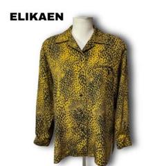 2547★【ELIKAEN】　シャツ　ヒョウ柄　ゴールド　リアルヒョウ　肩パット